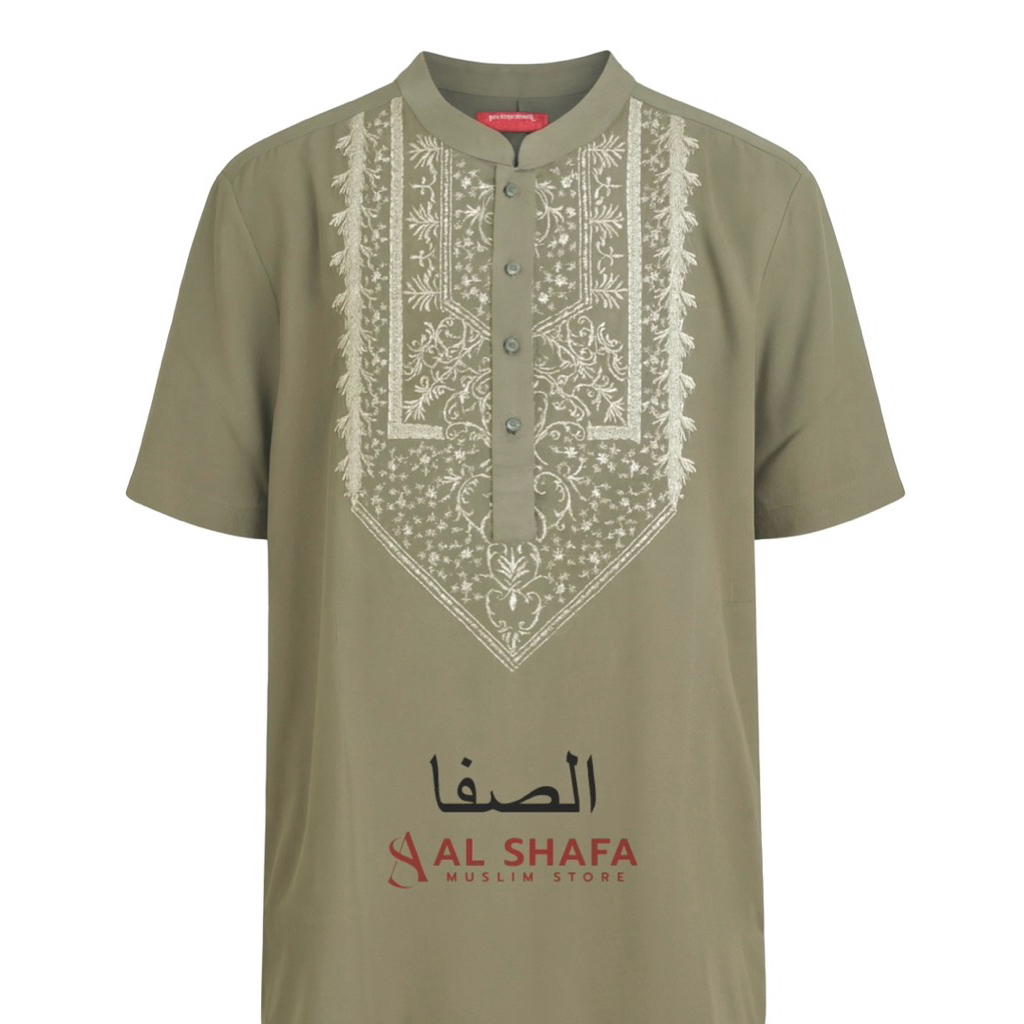 BAJU KOKO PRIA DEWASA LENGAN PENDEK HIJAU/PREVIEW BY ITANG YUNASZ