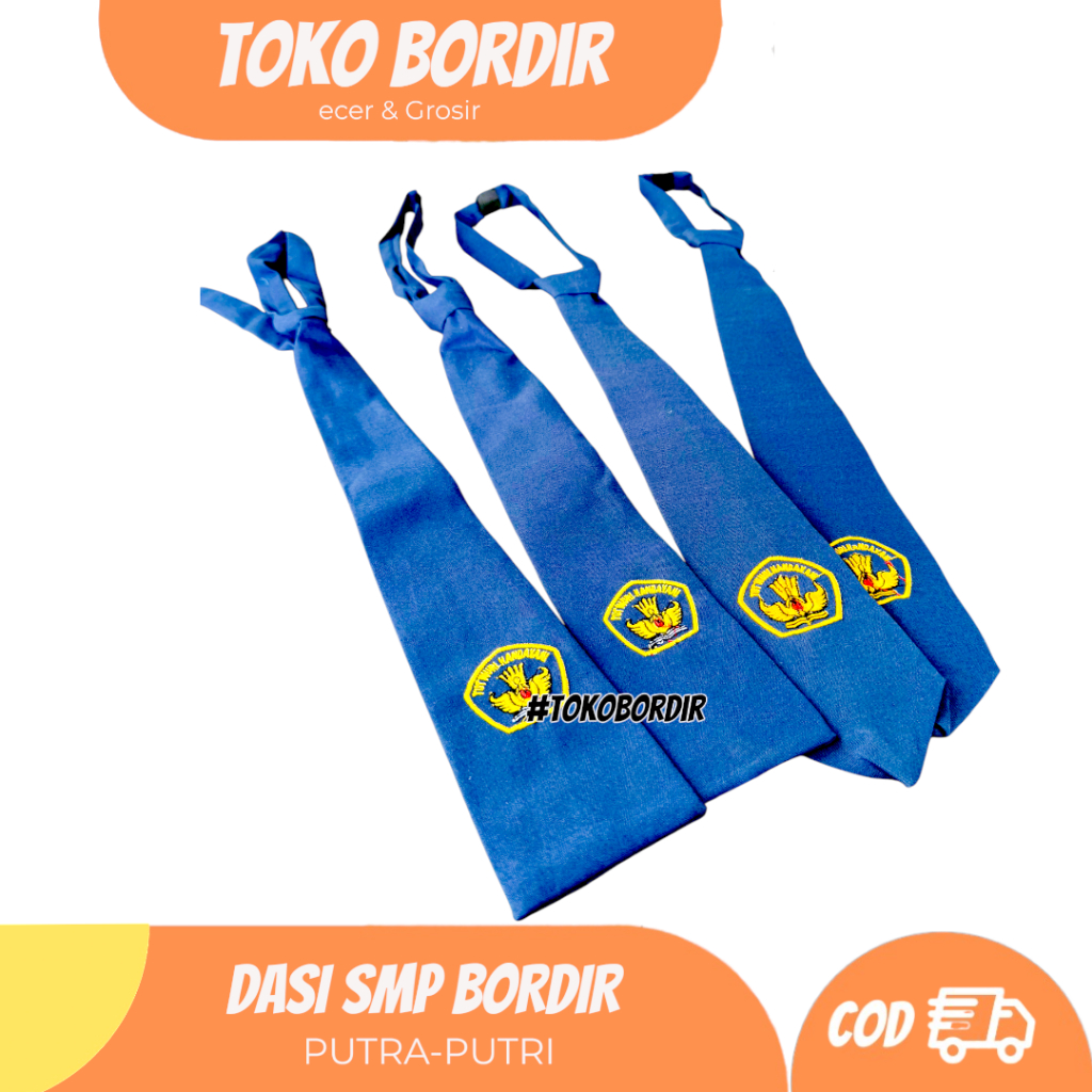 Dasi SMP Putra-Putri perekat bordir