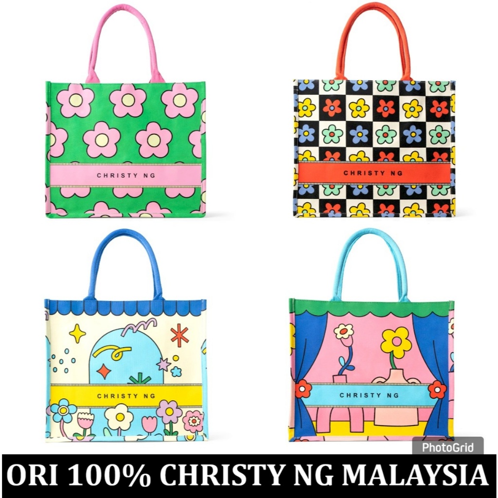 Christy Ng flower power 25 mini large tote bag original import malaysia jastip handcarry tas Christy