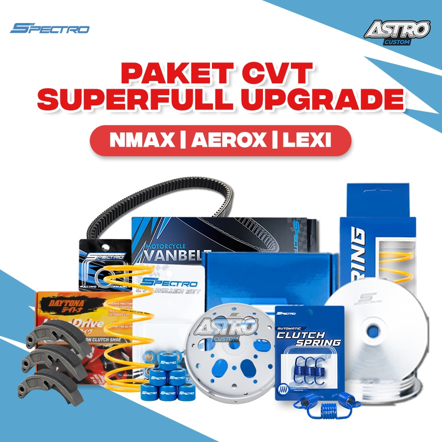 Super Full Upgrade CVT NMAX 155 AEROX 155 LEXI 125 Mangkok Ganda Spectro Per CVT Roller Roler Racing