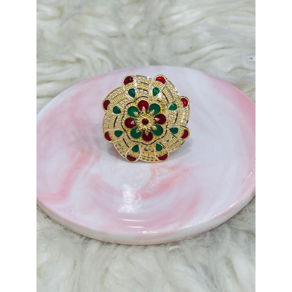 cincin bunga kerawang motif dubai uk 15 adjustable emas asli kadar 700