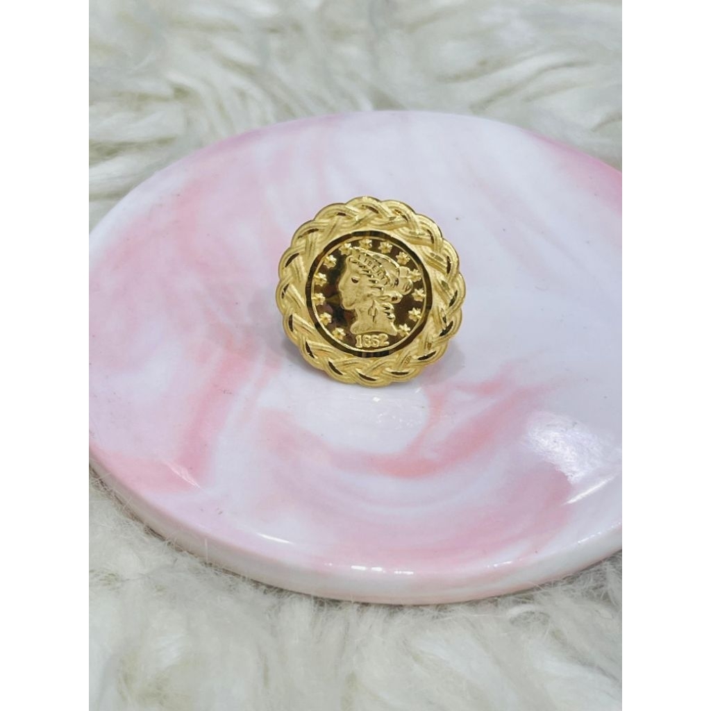 cincin koin medium dove wanita uk 15 adjust emas asli kadar 700