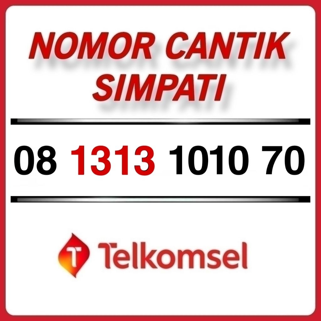 Telkomsel No Cantik Simpati 08 1313 1010 70 , Nomer Cantik Telkomsel , Nomor Cantik Simpati