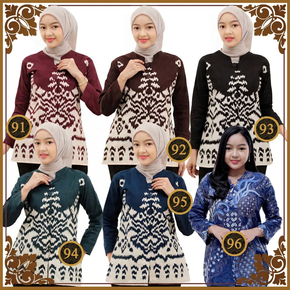 Blus / Atasan / Kemeja Batik Anak Perempuan Cewek SD SMP SMA Remaja Motif Baru (91-96) 12-15 Tahun