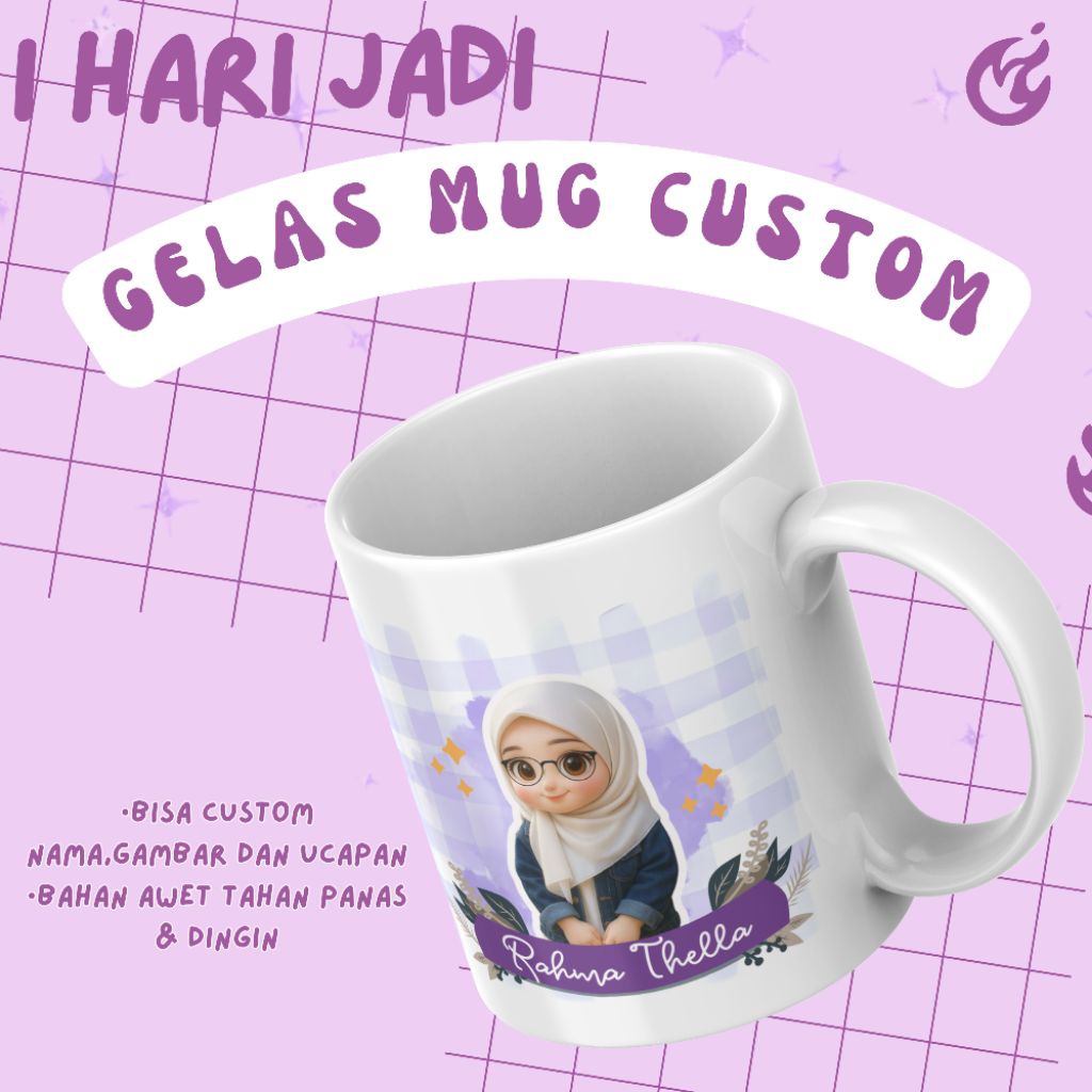 °1 HARI JADI°Mug Custom /Gelas Custom /Kado Wisuda / kado anniversary / kado ulang tahun / kado pern