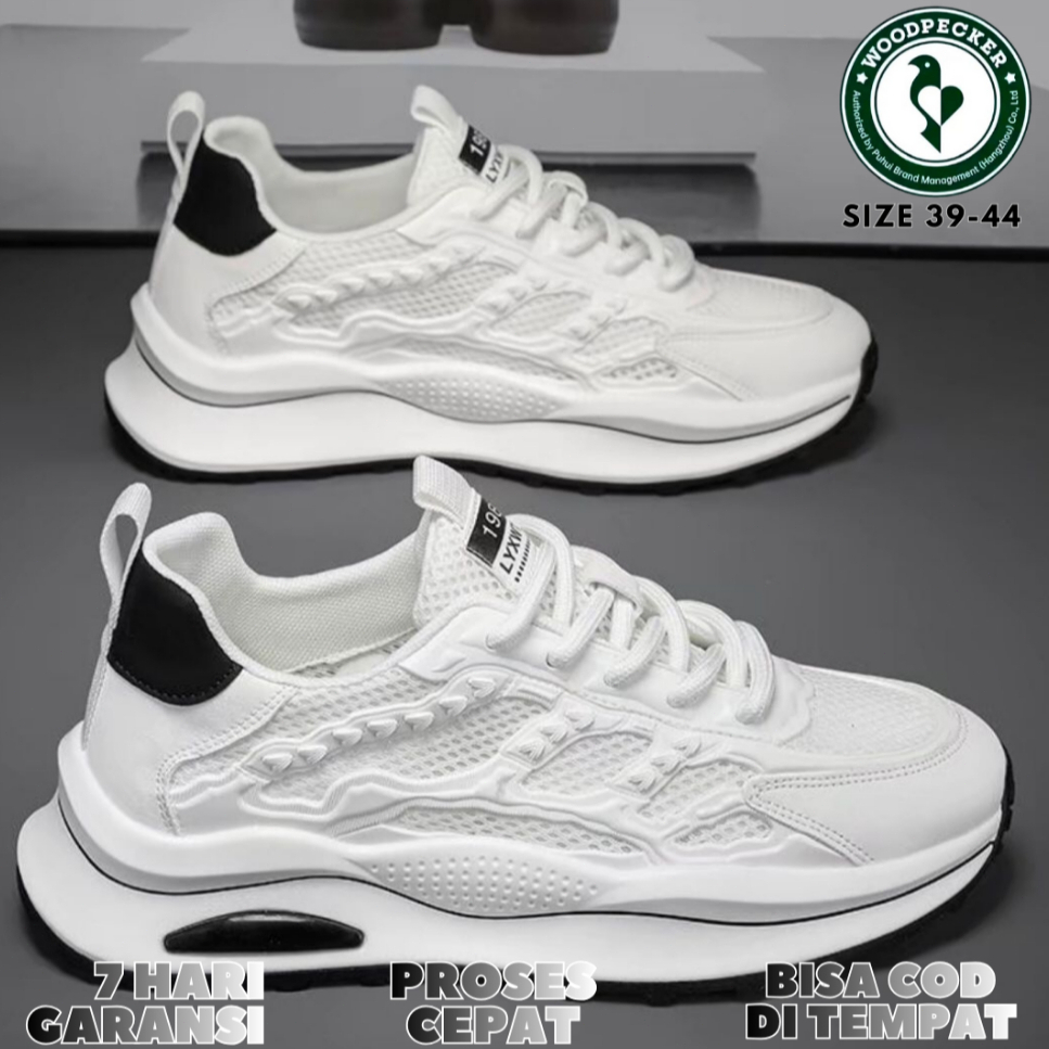 Woodpecker-Sneakers Pria Sporty Elegan Sepatu Olahraga, Fashionable dan Sol Tebal Tinggi