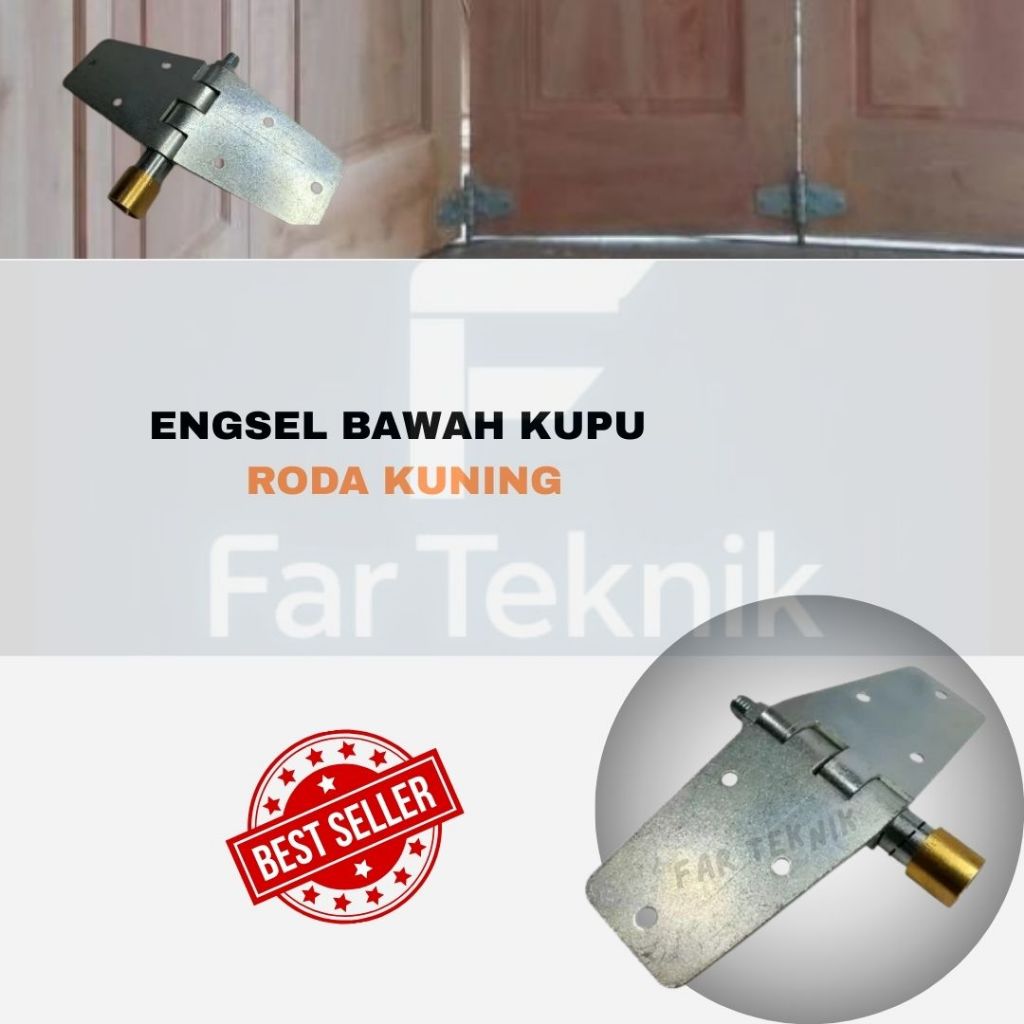 Engsel Bawah Kupu Roda Kuning I Engsel Pintu Handerson I Roda Bawah Pintu Handerson
