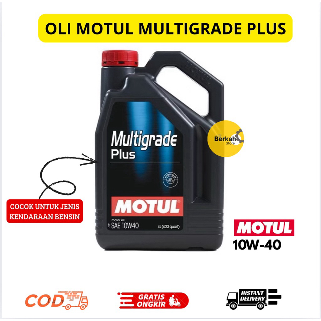 Oli MOTUL Multigrade Plus Mobil 10W-40 4L SP 4L (4000 mL) Asli 100% Oli Motul Mobil HC-Tech