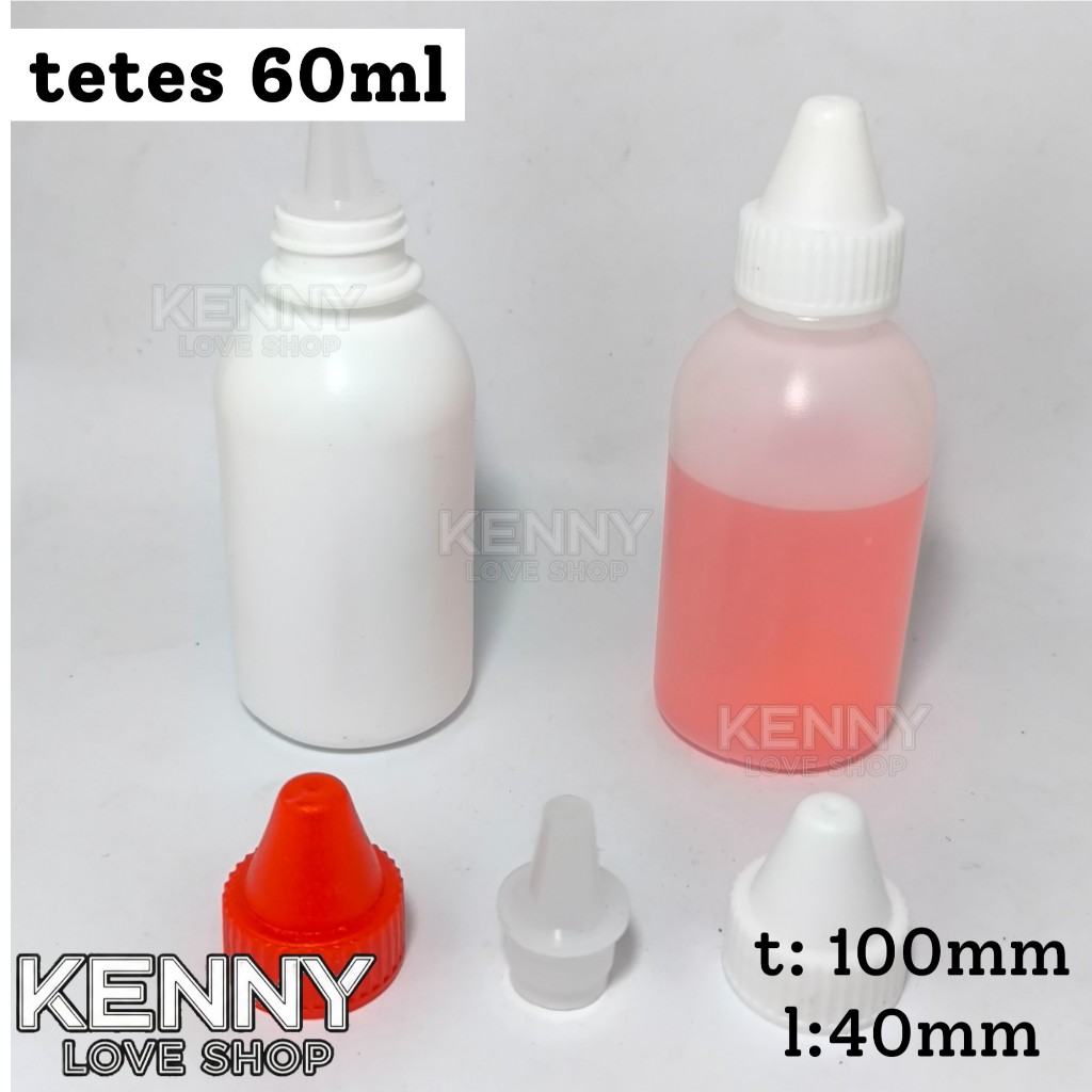 CC botol tetes 60 ml BOLONG LANCIP plastik putih natural 60ml bening