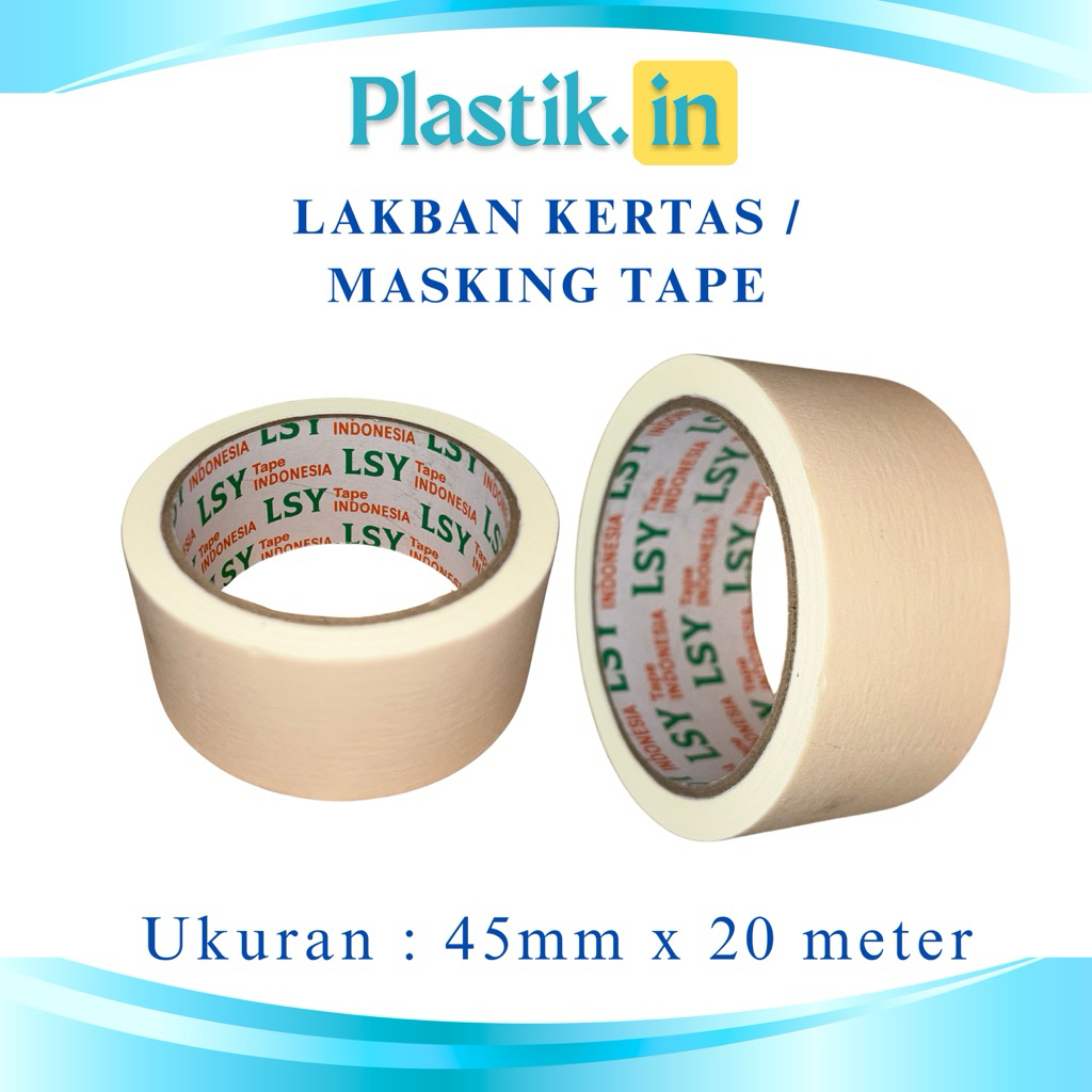 Lakban Kertas / Masking Tape / 45mm x 20meter / LSY