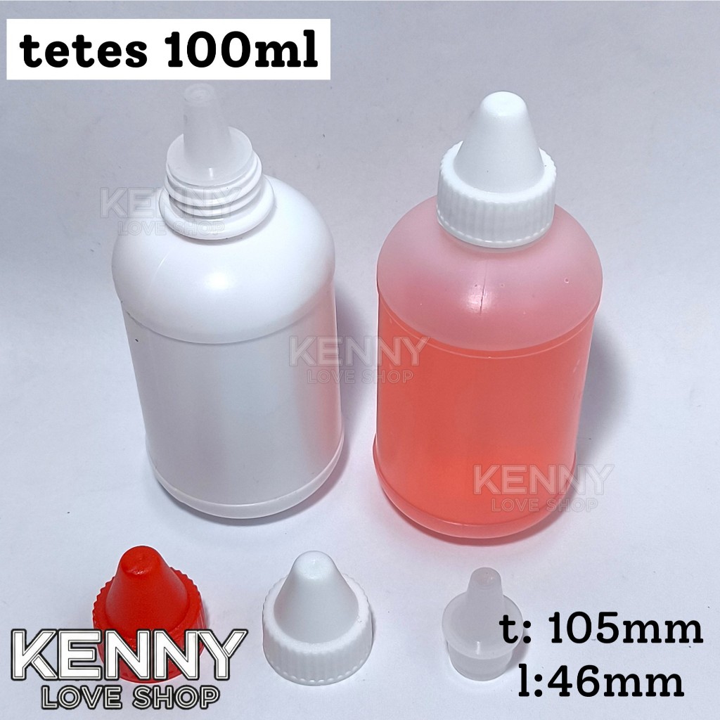 CC botol tetes 100 ml BOLONG LANCIP plastik putih natural 100ml bening