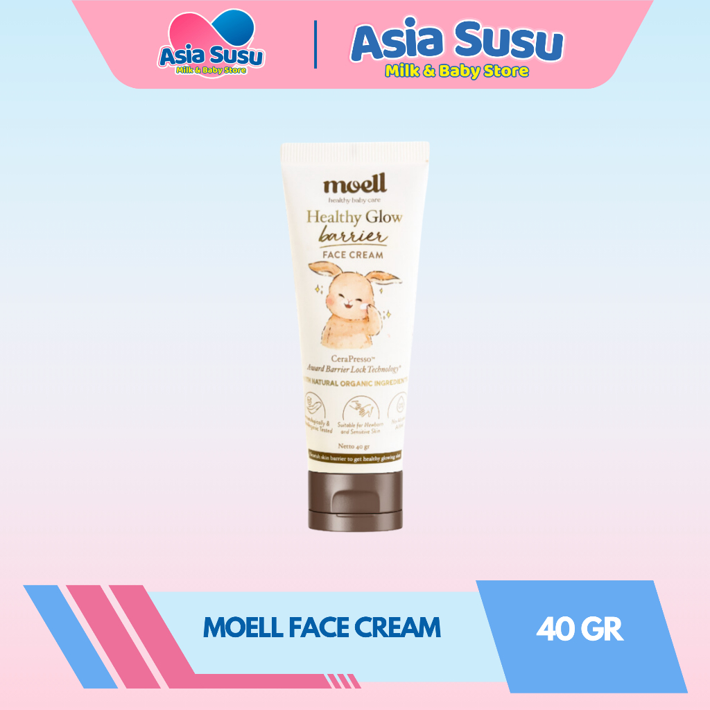 Moell Face Cream 40gr Healthy Glow Barrier With Plant Based Probiotics - Skincare Untuk Bayi & Anak