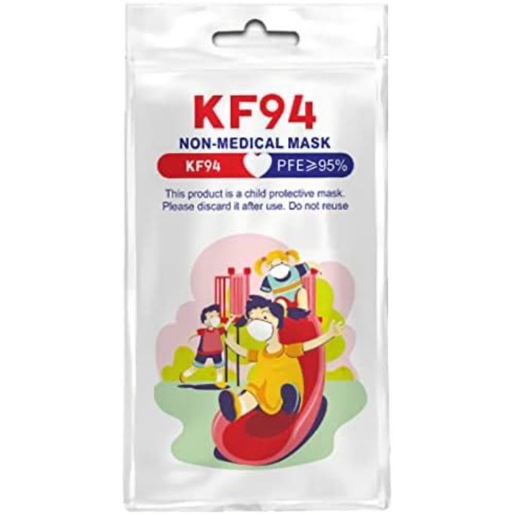 Masker Kf94 Anak isi 10 pcs Polos Hitam dan Putih