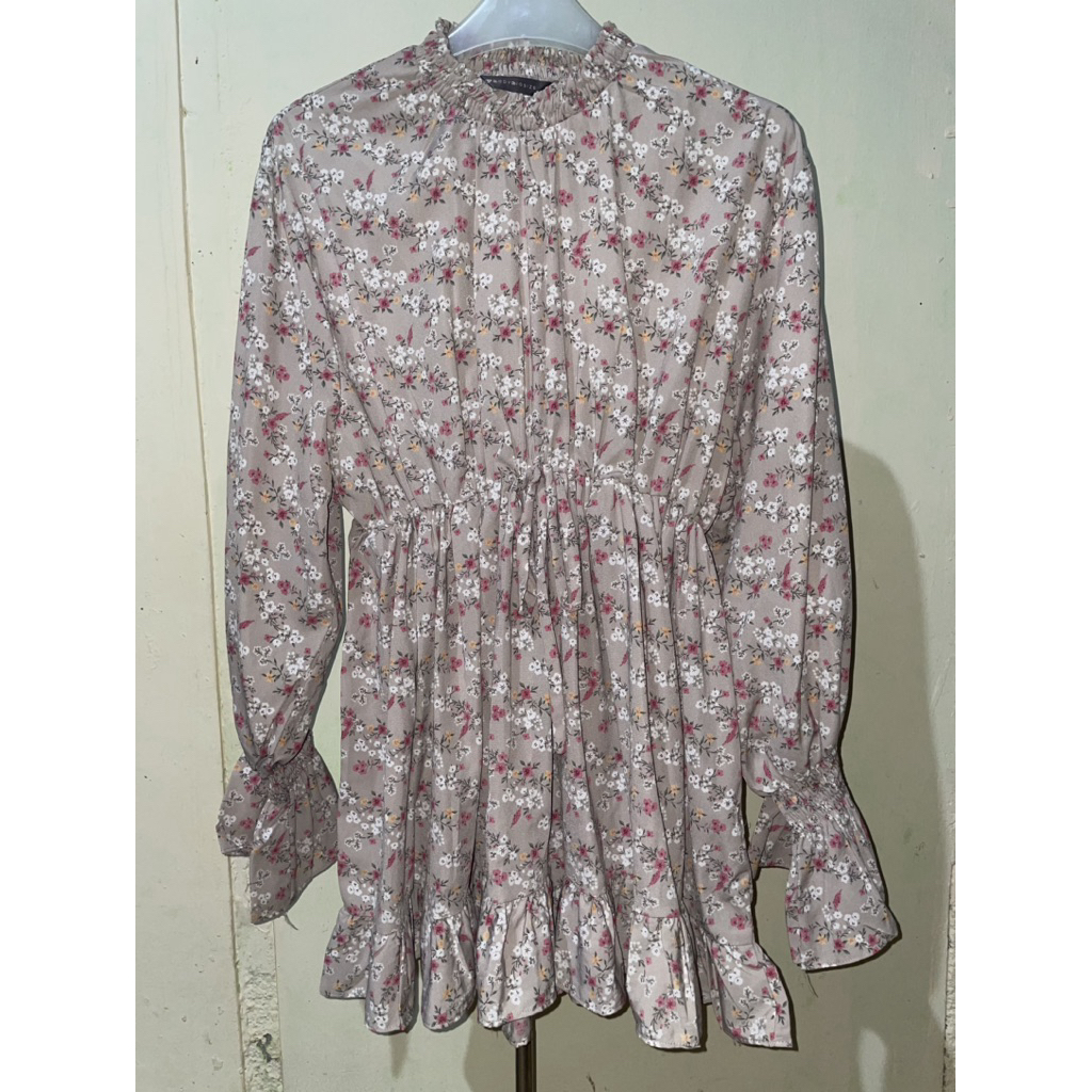 Blouse babydoll bunga