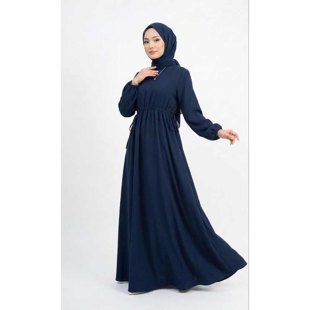 DRESS WANITA HIJAB/DRESS WANITA PANJANG /DRESS NAVY WANITA /ARRABELLA DRESS BY KEIKOMIWA