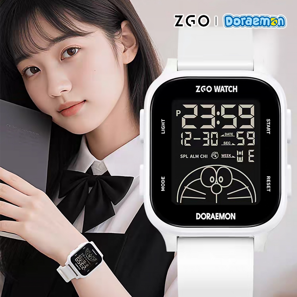 ZGO Jam Tangan Doraemon Original Fujiko Pro Waterproof Anti Air Jam Tangan Olahraga Funsu Tidecolor 