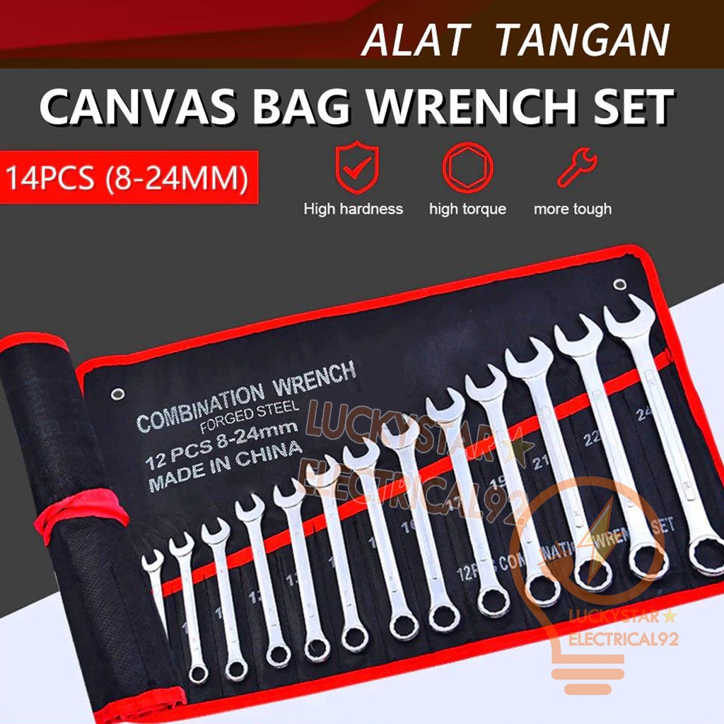 1 SET 14 PCS 8-24MM Tool Kunci Ring Pas Set Kunci Pas Harga Murah Barang Berkualitas Original / Set 