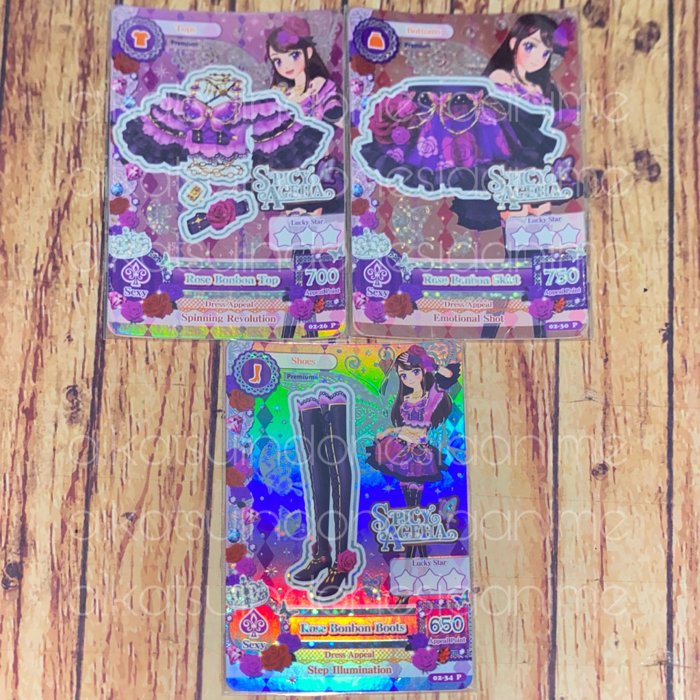 Aikatsu Ran Shibuki Premium Spicy Ageha Rose Bonbon Set no Acc