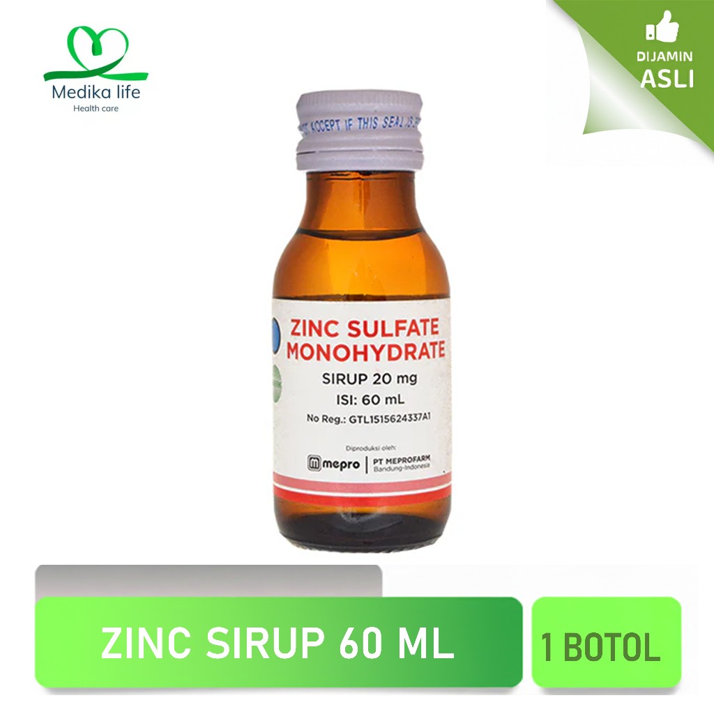 ZINC SULFATE SIRUP 60 ML ZINC SIRUP BAYI DAN ANAK SULFATE SIRUP 60 ML