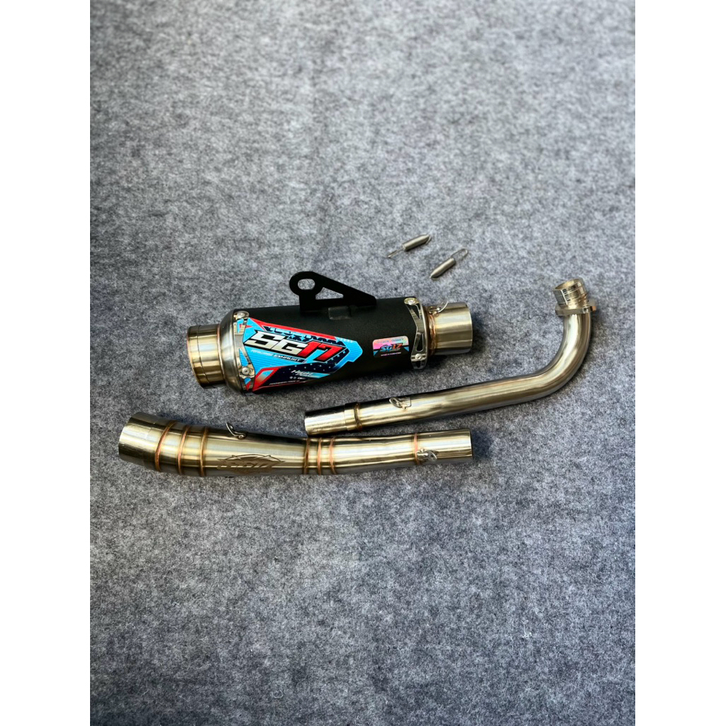 knalpot bebek kph jupiter z vega r revo type f-02 black ORIGINAL SG17 RACING EXHAUST