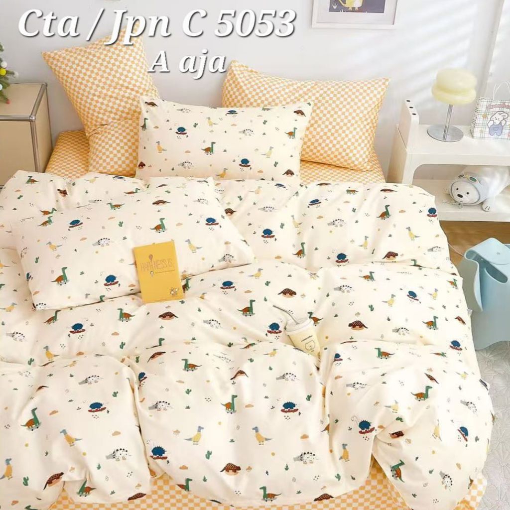 BEDCOVER + SPREI KATUN JEPANG MOTIF ANIMAL / ANAK / DINO / GAJAH  (ANTI GESER) Tebal Lembut HOMEMADE