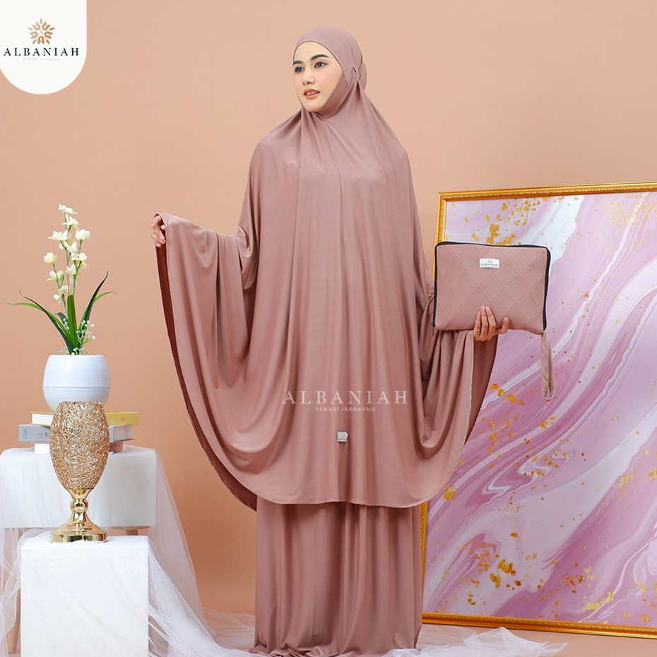 Al-Baniah – Mukena Adiba Dewasa Jersey Premium Syar'i Tutup Dagu Adem & Ringan