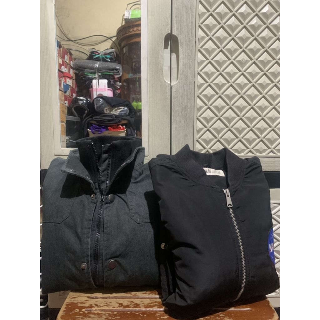 ORIGINAL JACKET BOMBER NASA H&M ZIPPER TRACKTOP PARASUTE STRAP