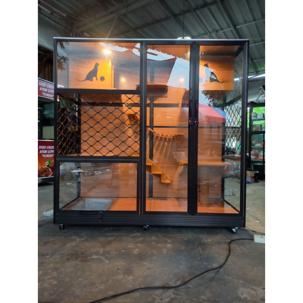 KANDANG KUCING PLAYGROUND PREMIUM / KANDANG KUCING ALUMINIUM TERJANGKAU / KANDANG KUCING PREMIUM KEK