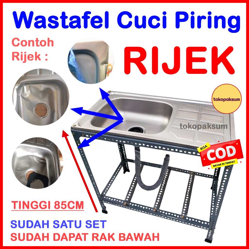 DEFECT - Wastafel Cuci Piring Portable Stainless Kitchen Sink Bak Cuci Piring Tempat Cuci Piring Sta