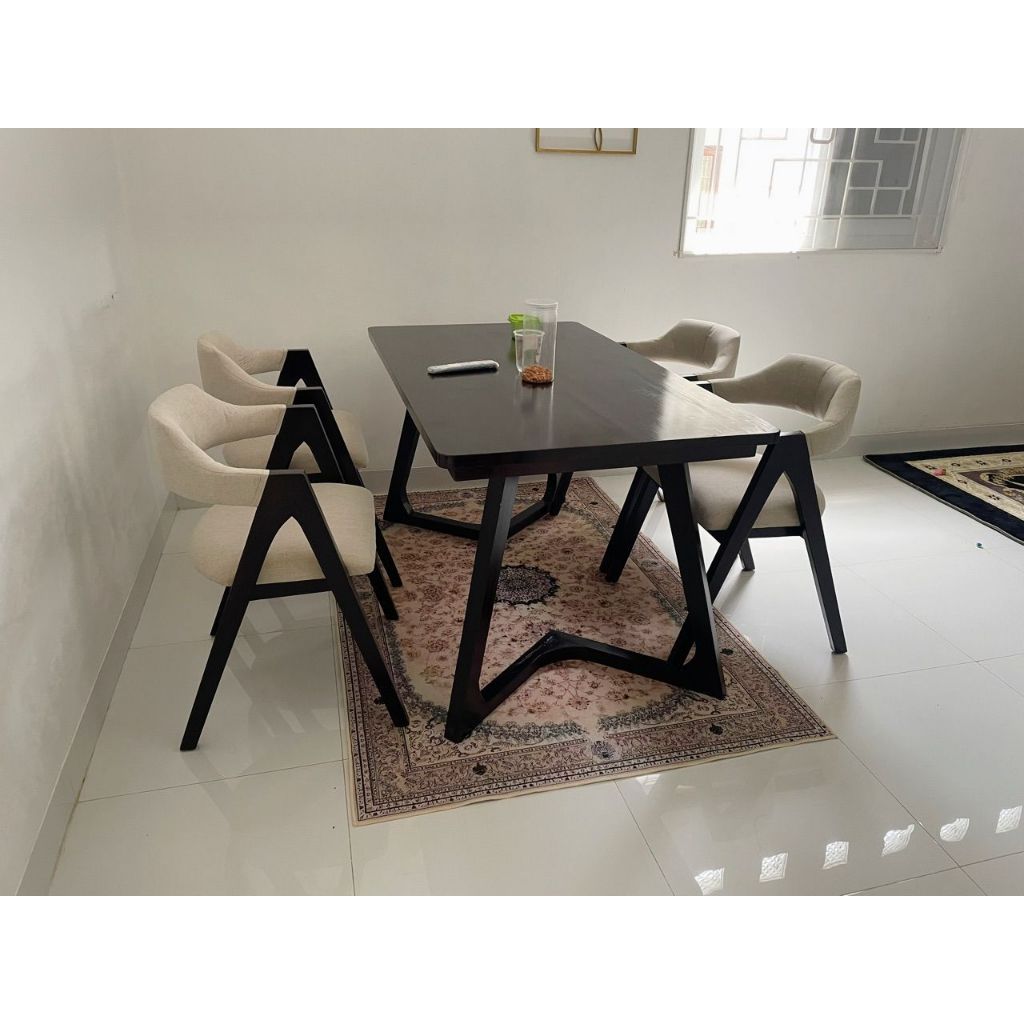 set meja makan ropan kursi 4 kayu jati kursi makan ropan kayu jati Jepara