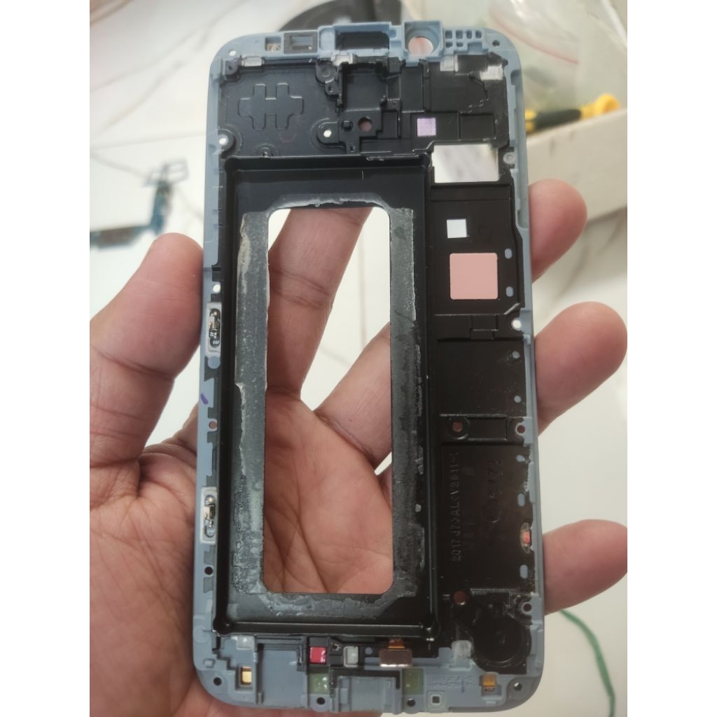 FRAME TATAKAN LCD SAMSUNG J7 PRO J730 BIRU BEKAS COPOTAN