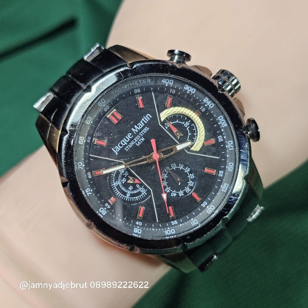 Jam Jacque Martin Chronograph 3243MC Black Gold Bekas