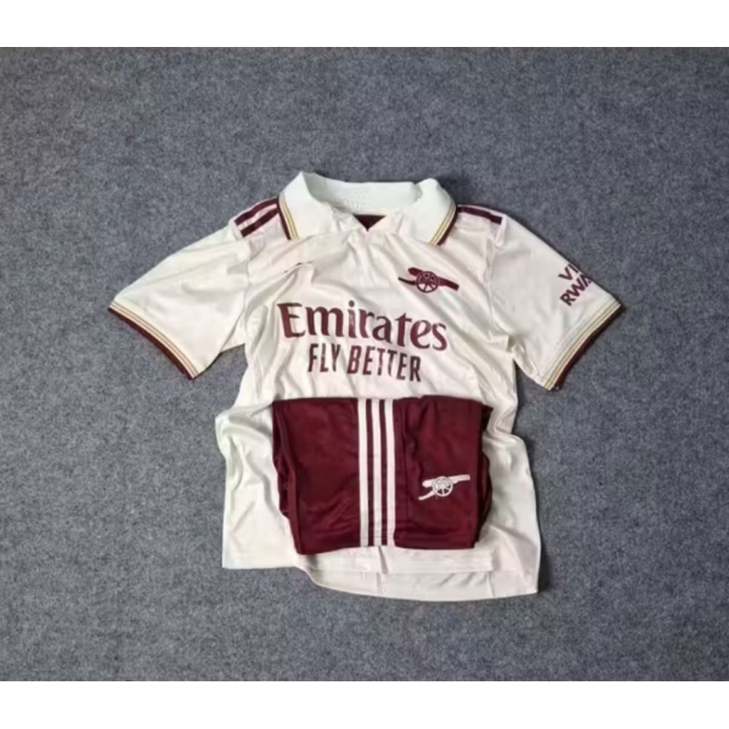 Stelan Setelan Jersey Kaos Baju Sepak Bola Arsenal Young Gunners Home Away 3rd Third Putih White Ful