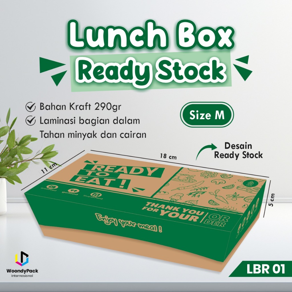 (100pcs) Paper Lunch Box Kraft Size M Anti Minyak | Kotak Makan Ayam Geprek Food Grade Grosir LBR 01