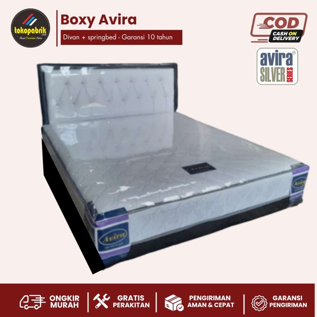 Boxy avira multibed avira 160x200 divan + springbed nyatu boxy 160x200 springbed murah