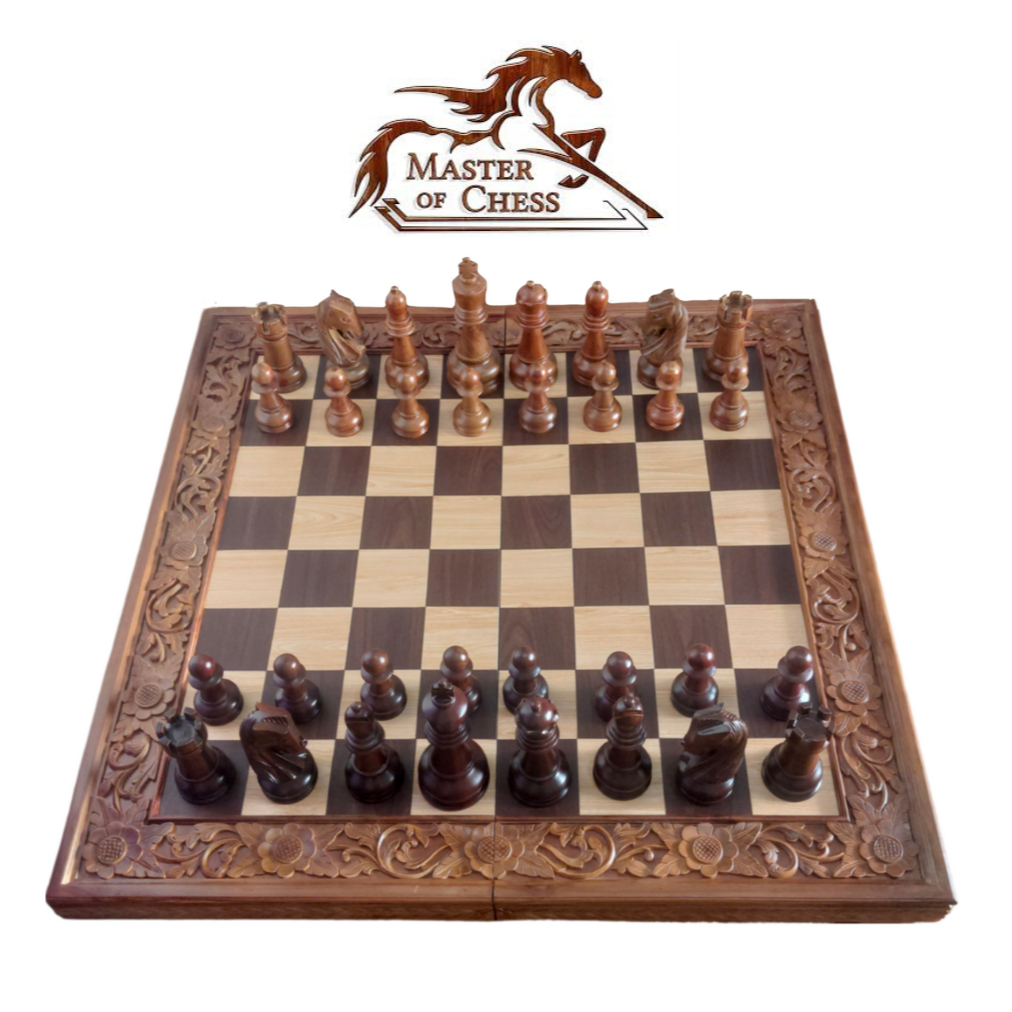 Catur Kayu Jati Super Jumbo + Papan Ukuran Besar 1 Meter Seni Ukir