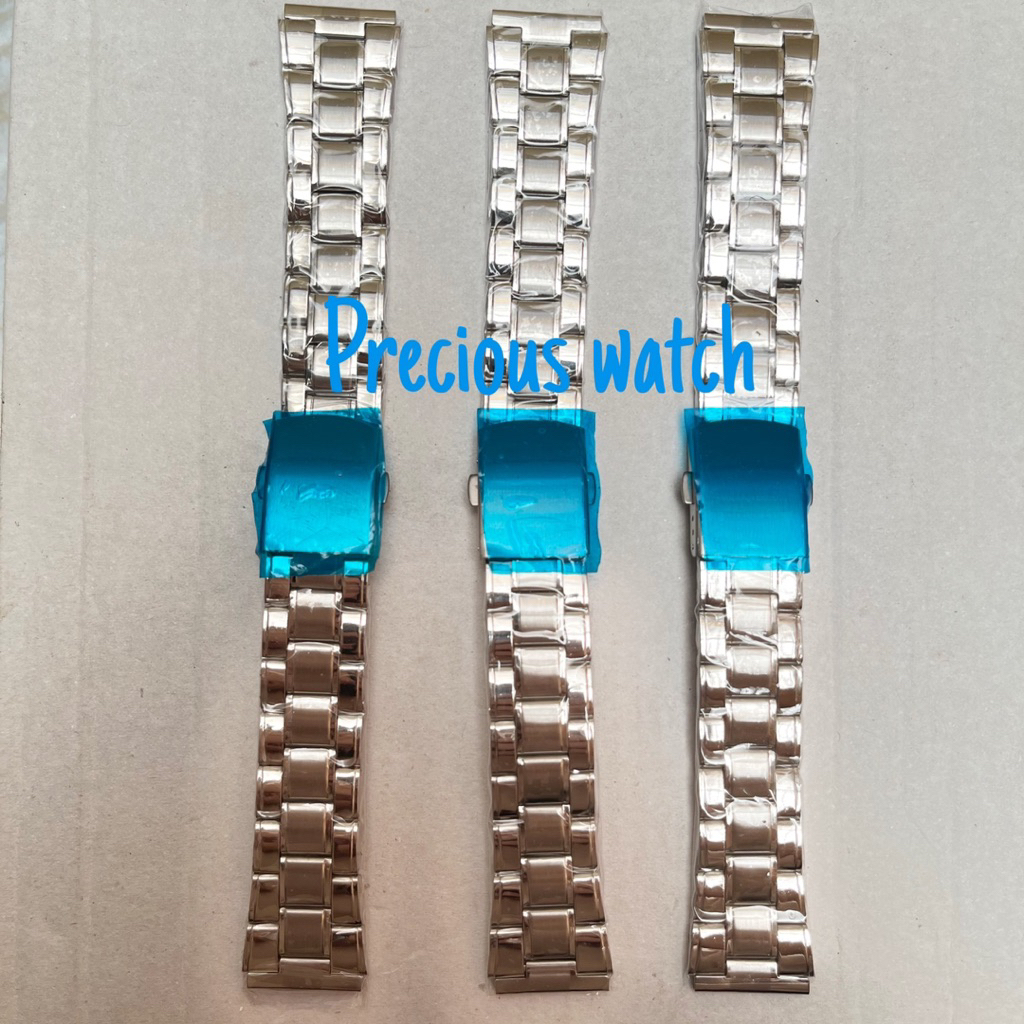 Strap Tali Rantai  jam tangan Lurus 18mm 20mm 22mm Strap Rantai Bahan Stainless Steel Rata