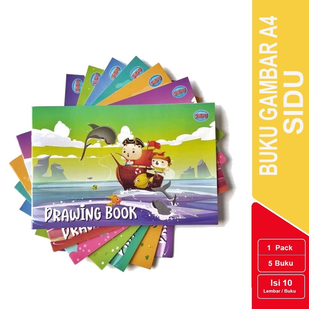 Buku Gambar Sidu A4 /Drawing Book SIDU A4 [ 1 PACK /5 Buku ]