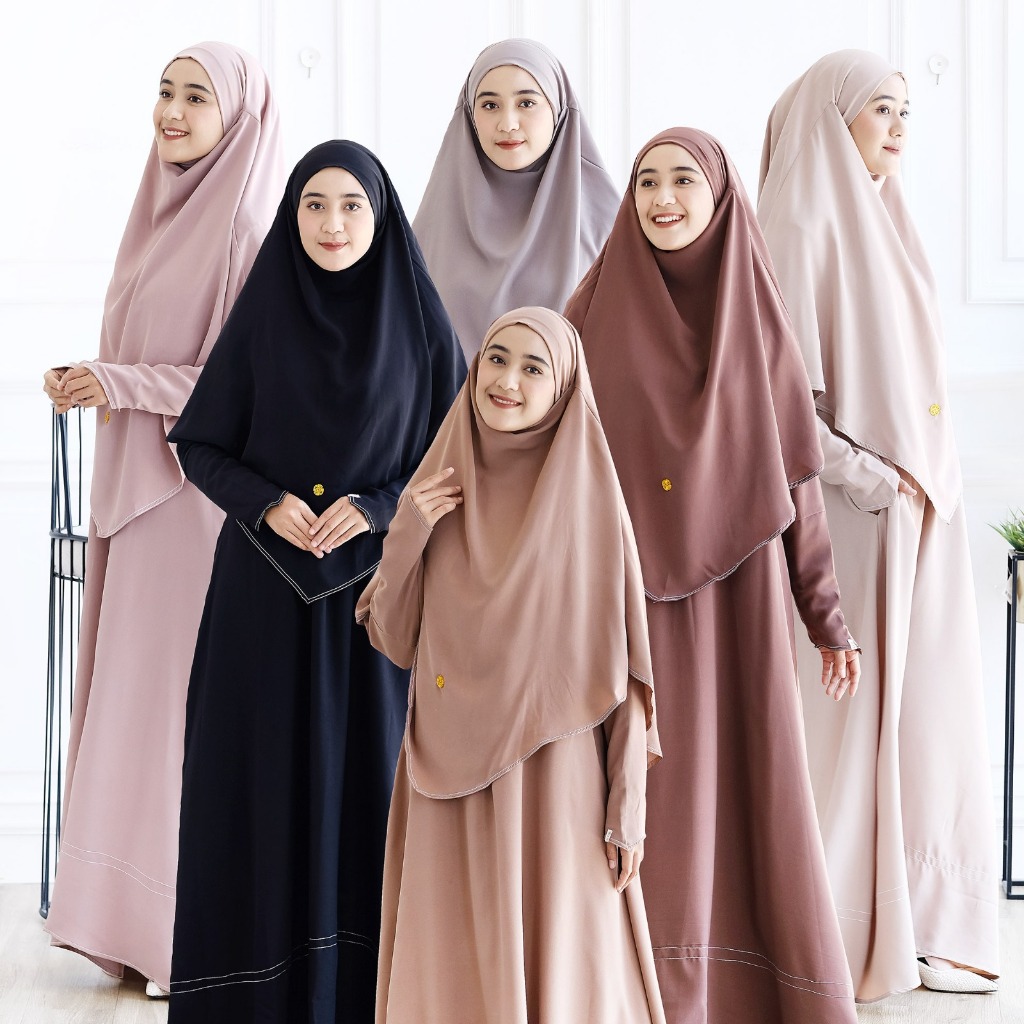 Hijabsisters - Nabila Abaya Syar'i Set Khimar - Gamis Syar'i Muslimah Kekinian