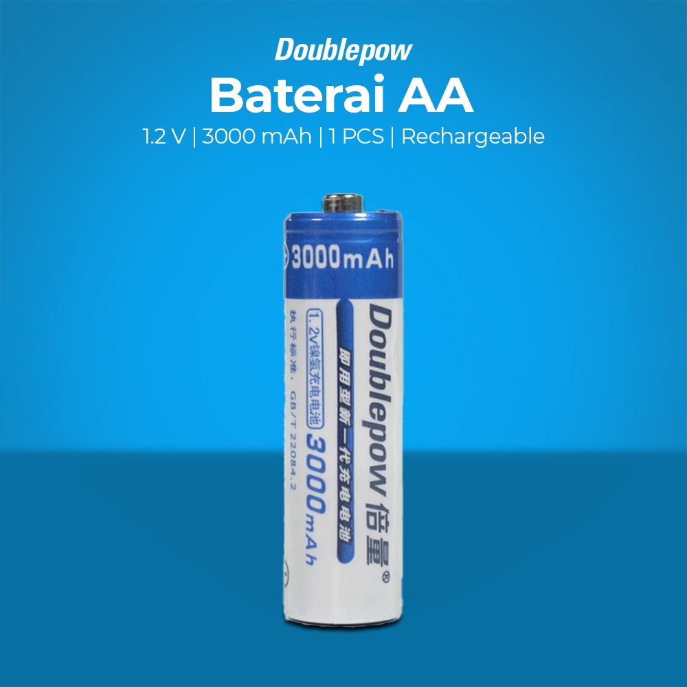 Doublepow Baterai AA Rechargeable 3000 mAh 1 PCS