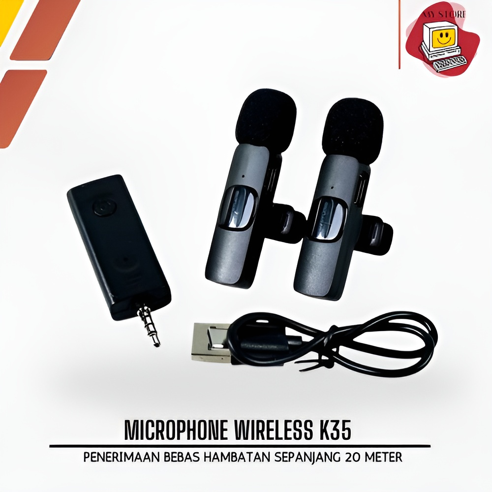 Microphone Wireless Clip On Mic 3.5mm TRRS / Mic Wireless Clip On K35