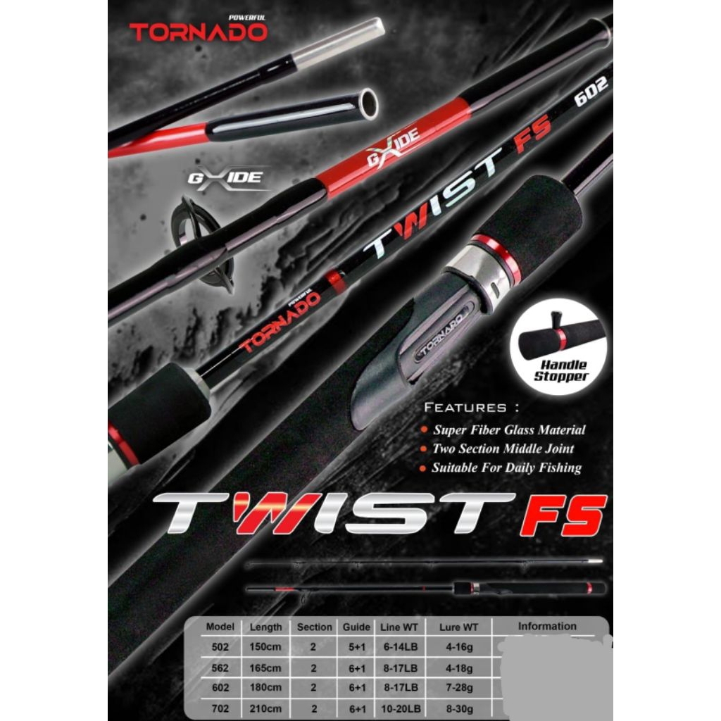 TORNADO TWIST FS- Joran Fiber Solid X Guide Fiber Glass 502/562/602CM