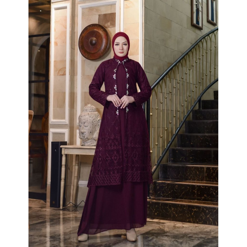 Gamis Outer Lepas Yasmin | Gamis Jumbo Fit Ld 120 cm | Ceruty | Outer Lepas | Baju Wanita Kekinian |