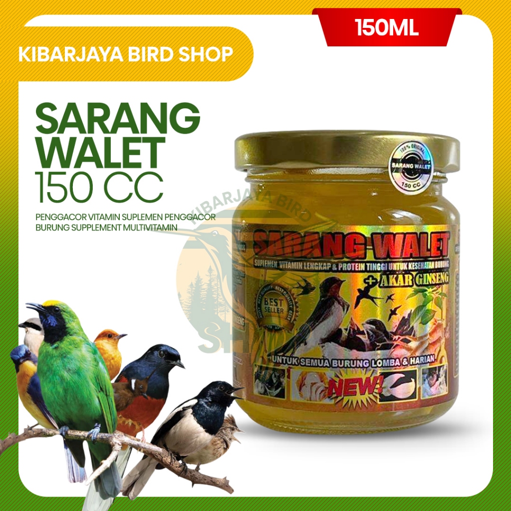 SARANG WALET 150CC SUPLEMEN VITAMIN JUARA 100% LIUR WALET PROTEIN NUTRISI PENGGACOR BURUNG KICAU
