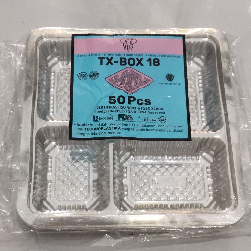 Tray Aluminium 4 Sekat Tebal | Tempat Kue Snack Catering Praktis