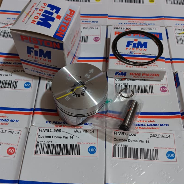 FIM 31 PIston Kit Seher Mentah Custom Dome Pen 14mm Nmax MX King Vixion Vario 150 Uk 61 62 63mm