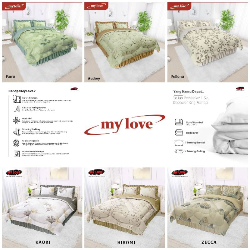 BEDCOVER MY LOVE 180 X 200 SPREI RUMBAI