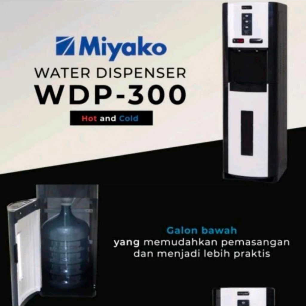 DISPENSER MIYAKO WDP 300 GALON BAWAH HOT AND COOL - MIYAKO DISPENSER GALON BAWAH - DISPENSER MURAH M