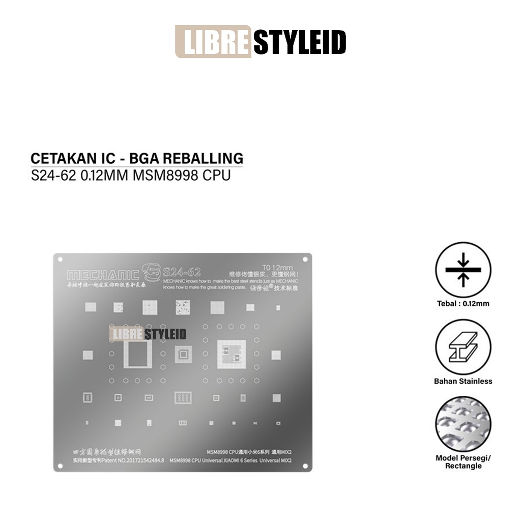 MECHANIC S24-62 CETAKAN IC 0.12MM MSM8998 CPU Universal For Xiaomi 6 Series Universal MIX2 ORIGINAL