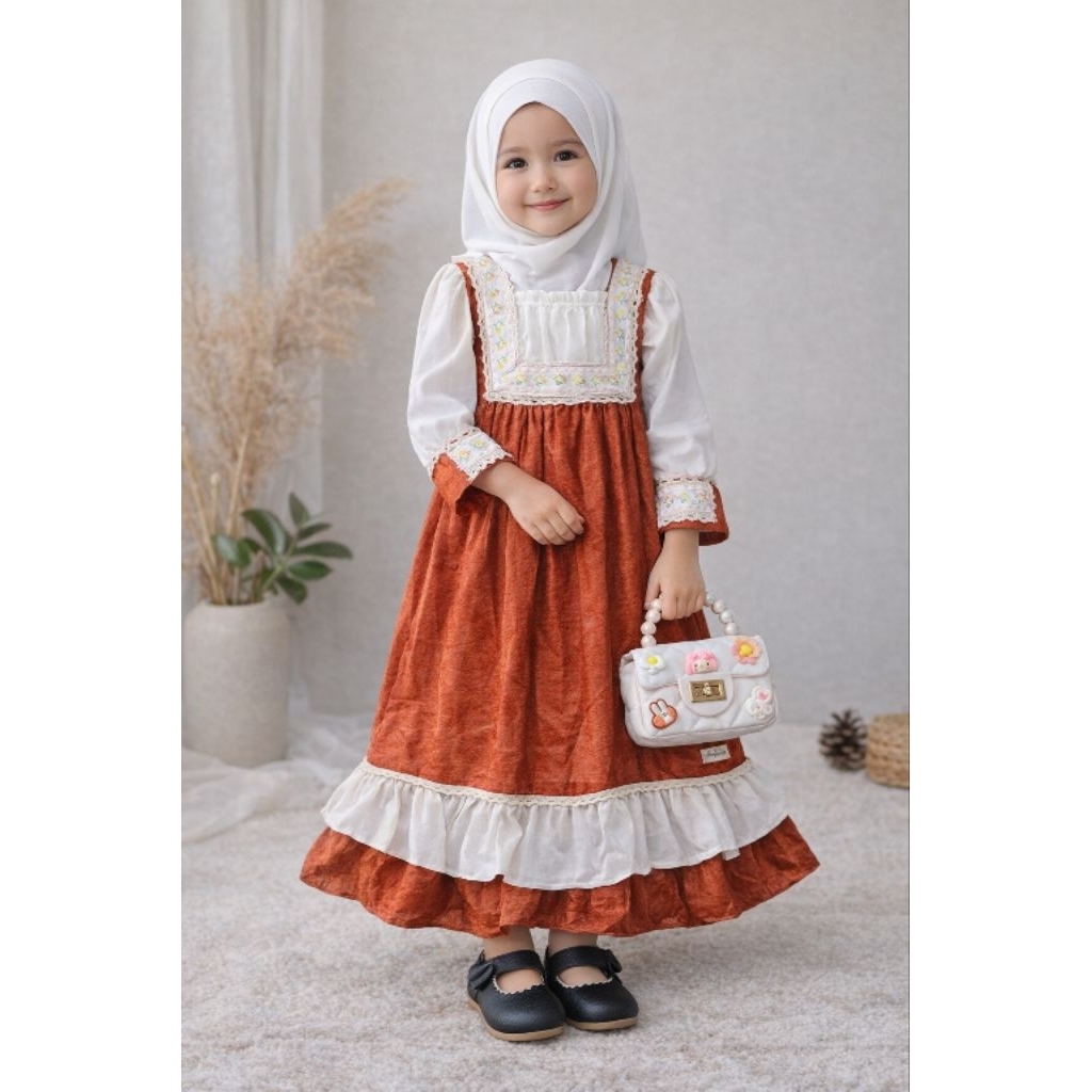 "NCC" MayBee Kids Usia 1-5 tahun Gamis Anak Perempuan CAROLINE Dress Panjang Baju Muslim anak